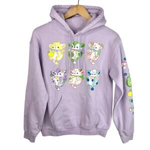Bright Bat Purple Cow Sweatshirt Small